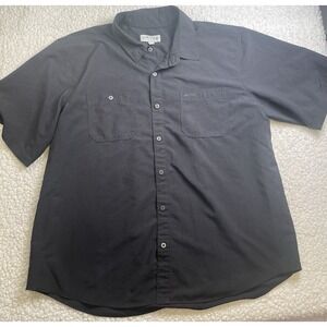 Men Orvis Short Sleeve Button Up Black Shirt, Size XXL